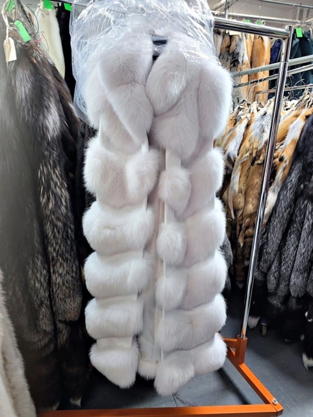 White Fox Long Fur Statement Vest